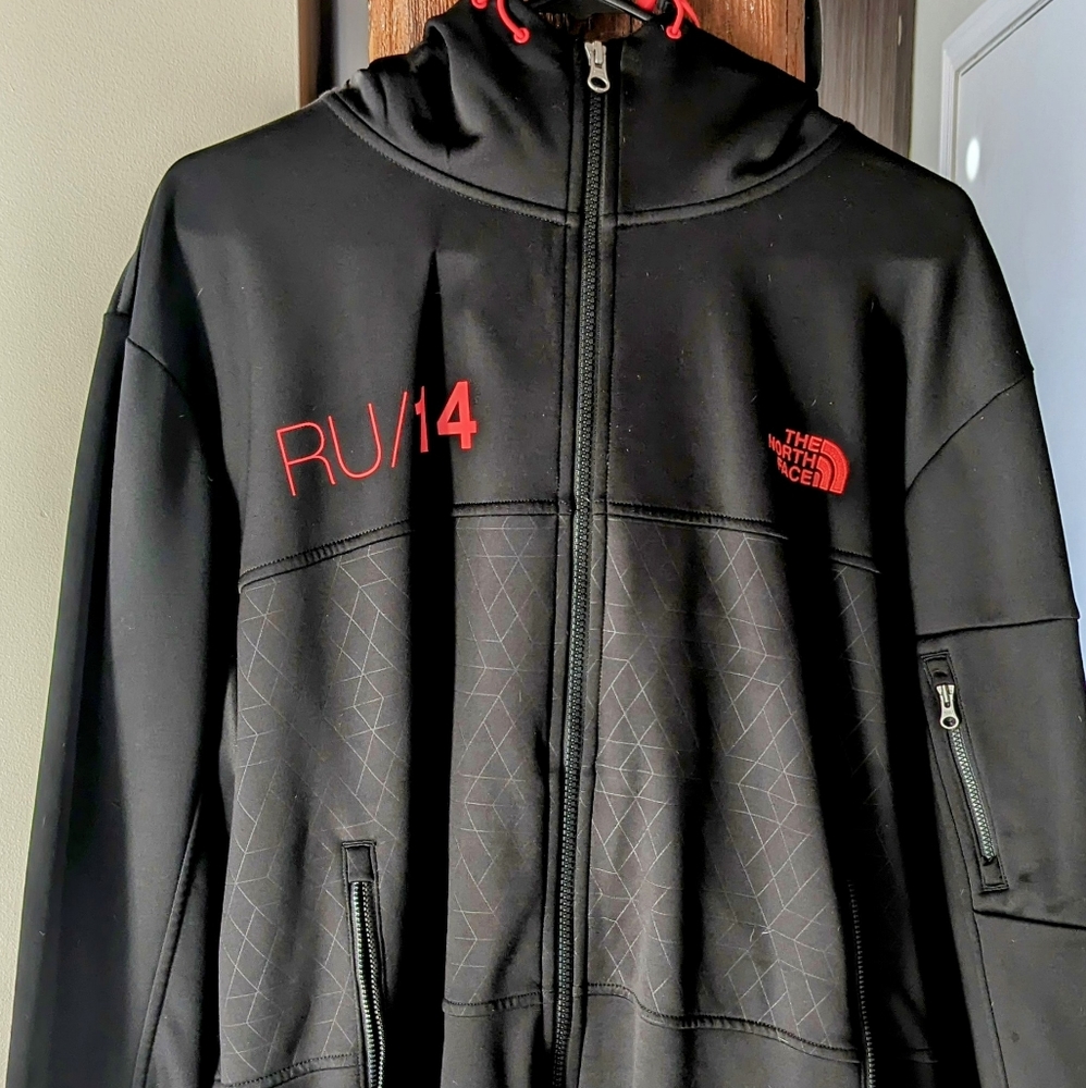 The North Face RU/14 Denali Jacket Sochi Olympics Size XL Mens Black Full Zip